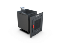 Банная печь Душа- 15 Кожух Квадро Закрытая Каменка панорама 8мм