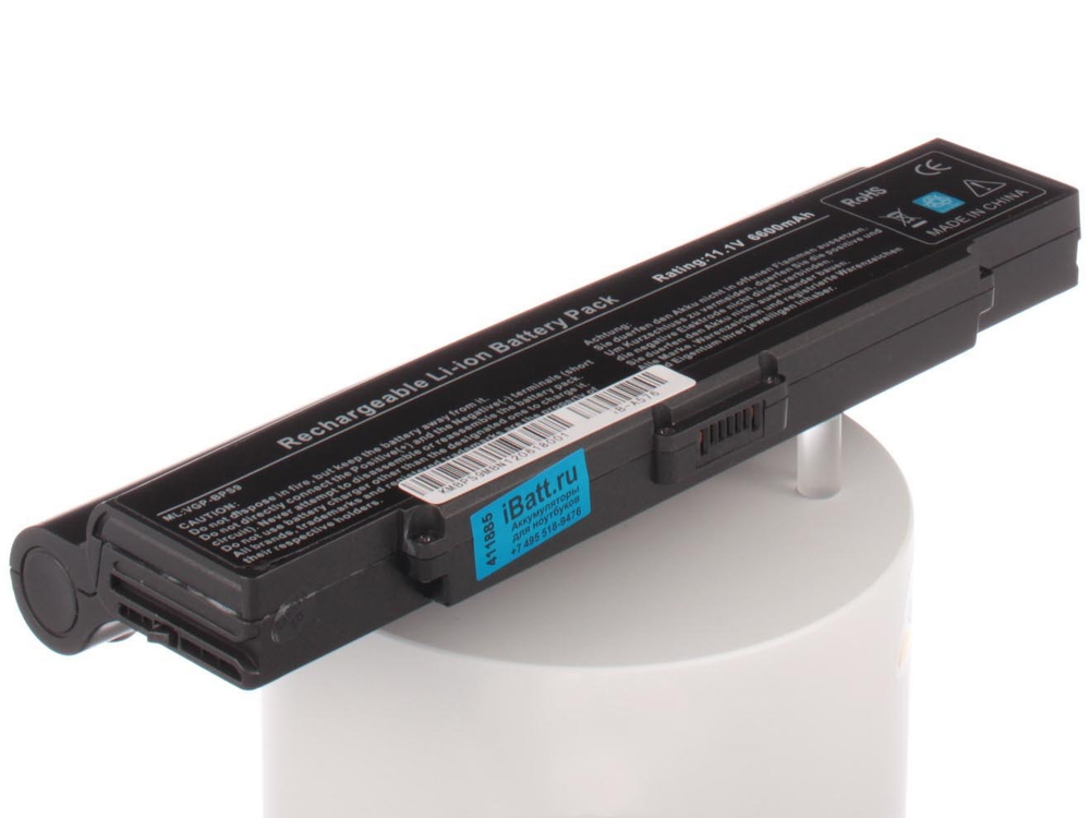 Аккумулятор iBatt 6600mAh, для VGP-BPS9 VGP-BPS9A VGP-BPL9