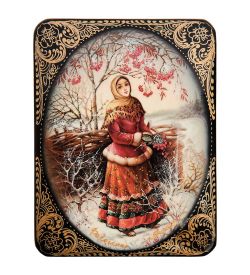 ШК-19/17 Шкатулка в технике декупаж «Рябина красная» (10х8х3,5)