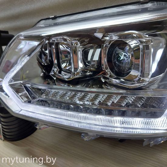 Передние фары Tru DRL для Volkswagen T5 (10-15) динамические хромированные