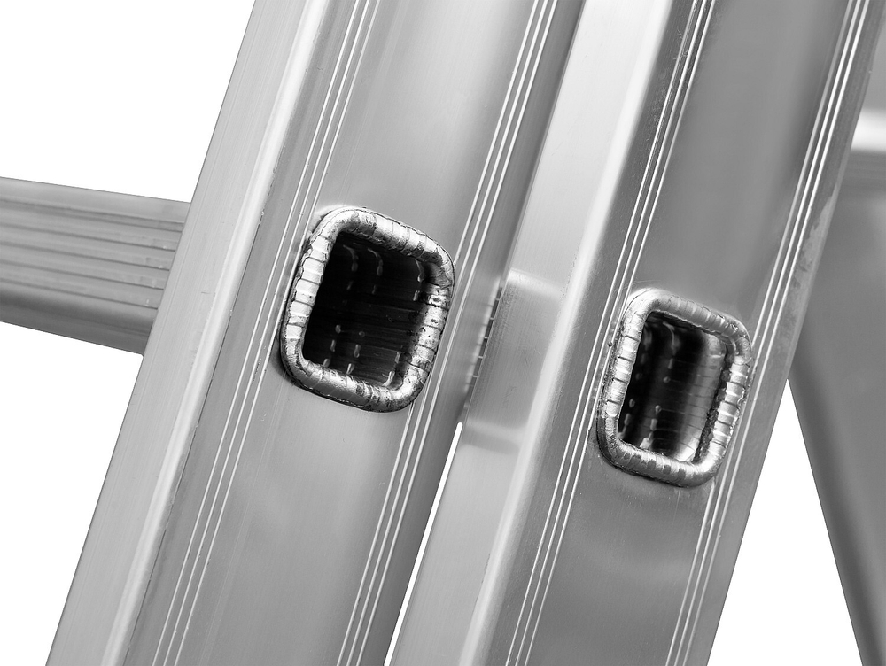 СИБИН 7 ступеней, со стабилизатором, алюминиевая, трехсекционная лестница (38833-07)