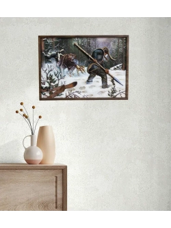 Картина из дерева "Охотник" 40х29х2,5 см