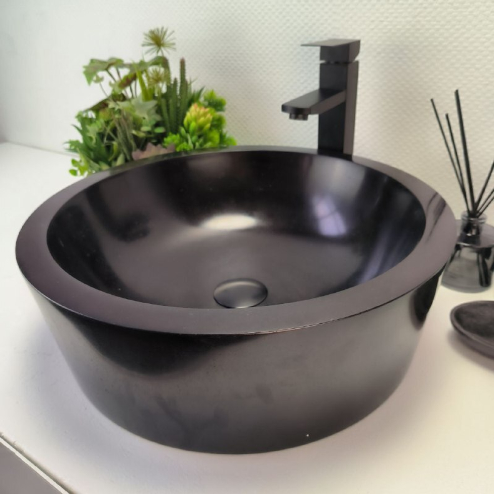 Раковина из андезита Drum Black Medium DA-62997 45*45*15 09