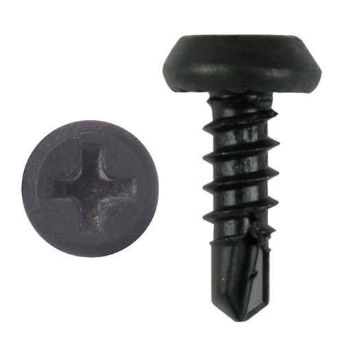 Клоп саморез 3,5х9,5 ЧЕРНЫЙ оксид Сверло