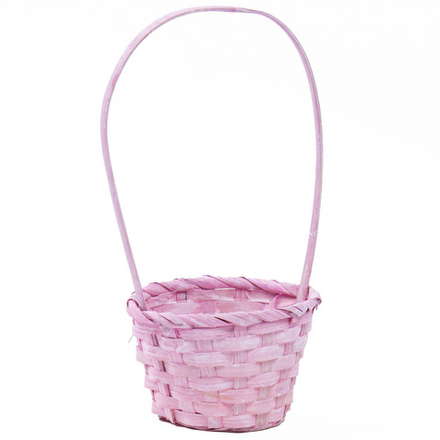 Корзина (бамбук) D13xН9,5 НН28 СВЕТЛО-РОЗОВЫЙ
