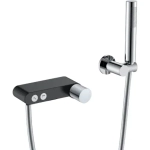 Смеситель для ванны с душем Boheme Stick 123-BCR.2 black touch chrome
