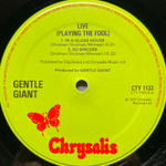 Gentle Giant ‎– Playing The Fool 2LP (Англия 1977г.)