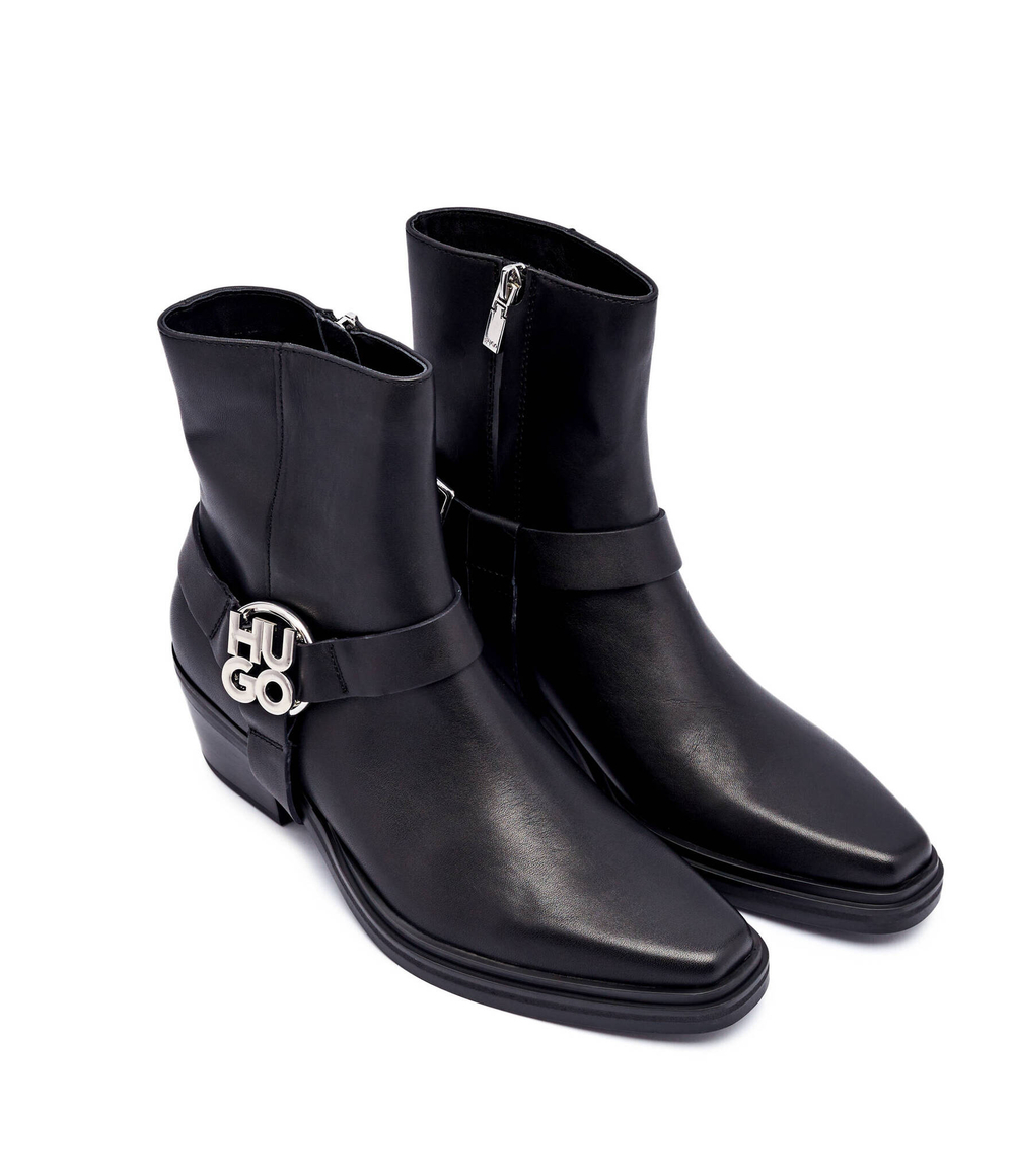 Кожаные ковбойки kody_bootie_lt HUGO - черный(50513527)