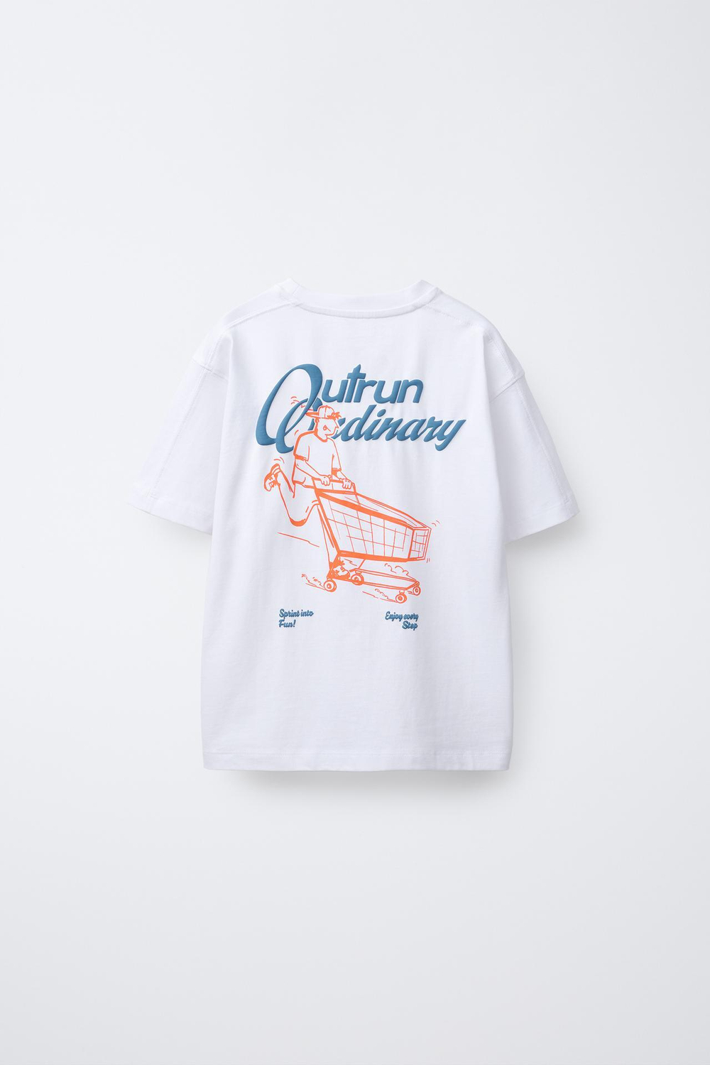 ZARA ФУТБОЛКА С НАДПИСЬЮ И НАШИВКОЙ, БЕЛЫЙ