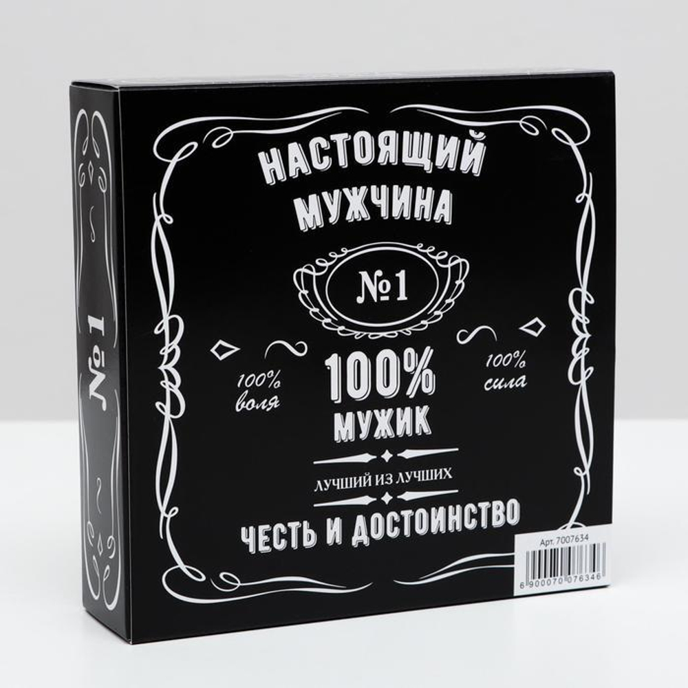 Упаковка для 9 конфет с окном "Мужская" черная, 137*137*35 мм