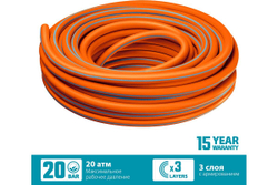 GRINDA  FLEX 3, 3/4", 15 м, 20 атм, из термоэластопласта, трёхслойный, армированный, гибкий, поливочный шланг, PROLine (429008-3/4-15)