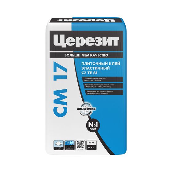 Клей для плитки эластичный СМ17 25кг Ceresit