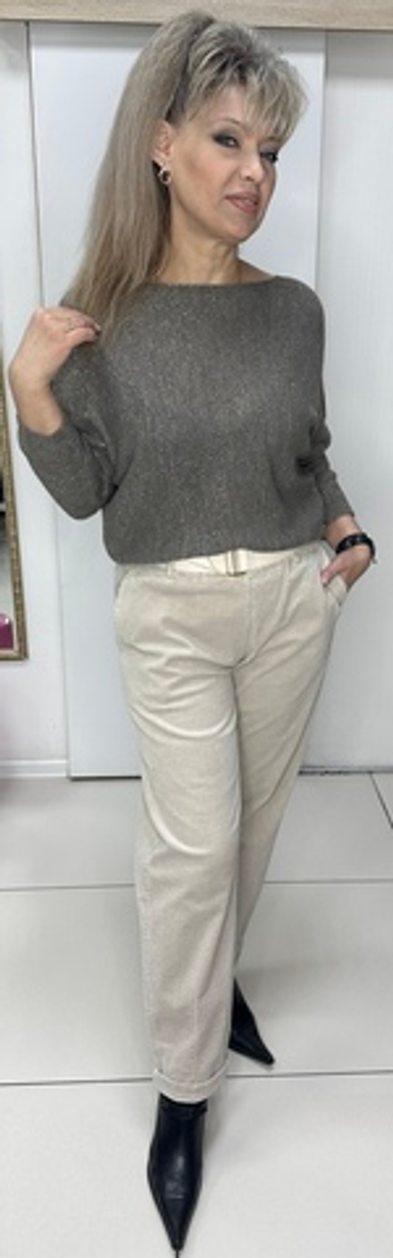 Итальянские брюки-момы из микро вельвета