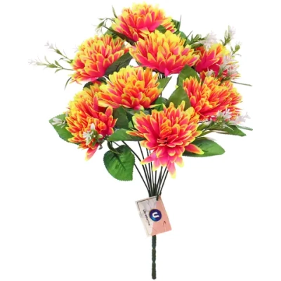 Искусственные цветы «Цветочная мелодия» Хризантемы 43см 10 цветков сиреневый неон