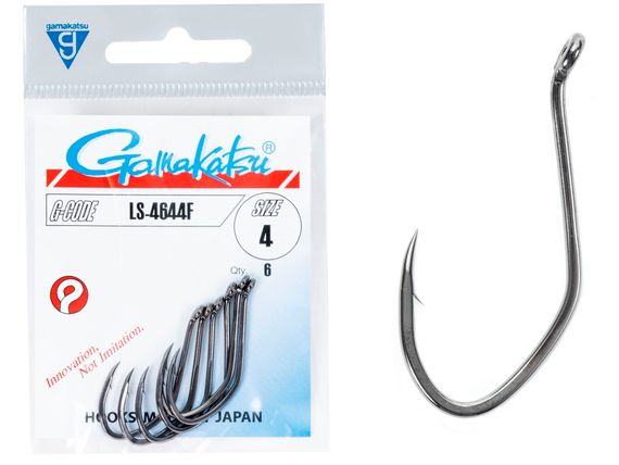 Крючки Gamakatsu LS-4644F HOOKS BLACK разм. 04 6шт.