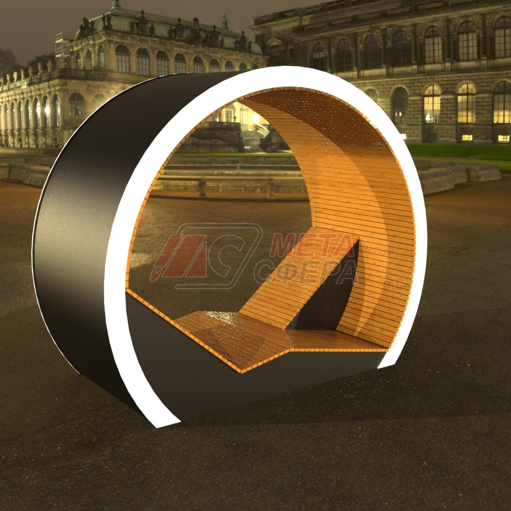 Беседка-лежак Кольцо с подсветкой