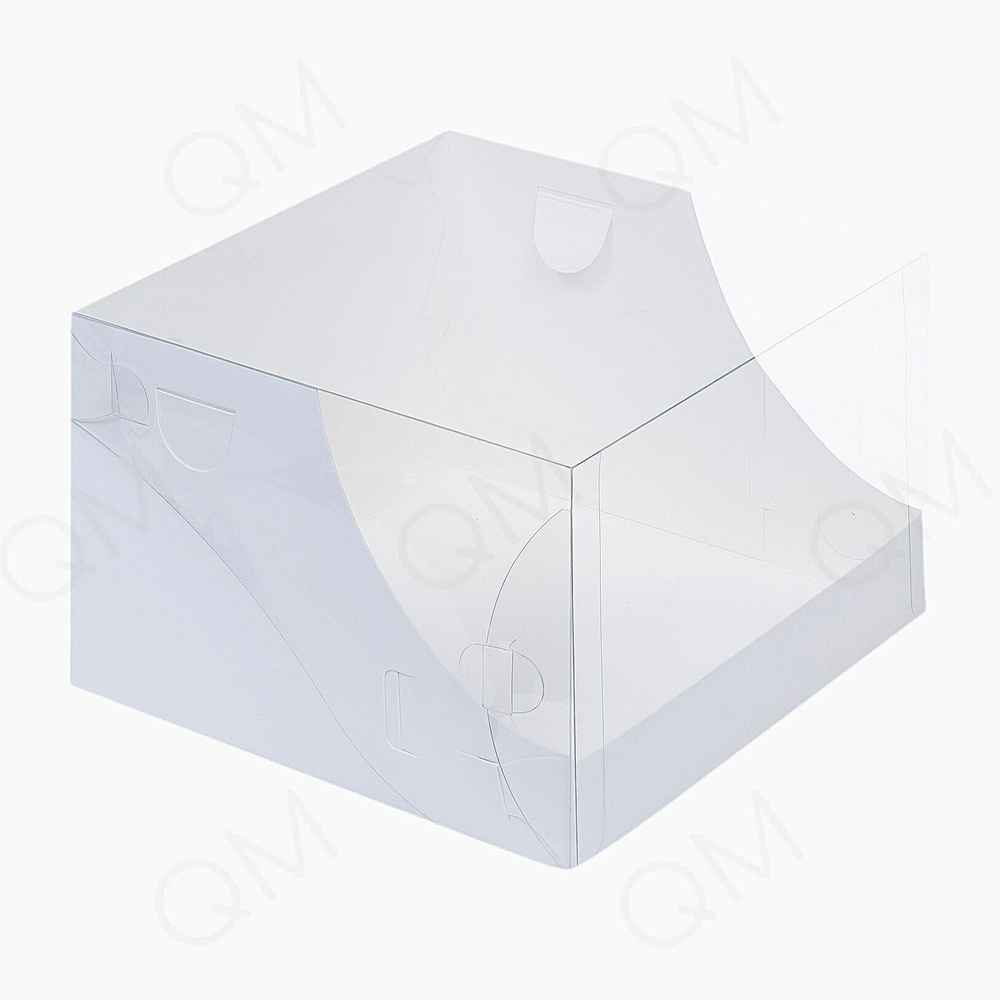Коробка под торт с пластиковой крышкой 205*205*140 мм (белая)