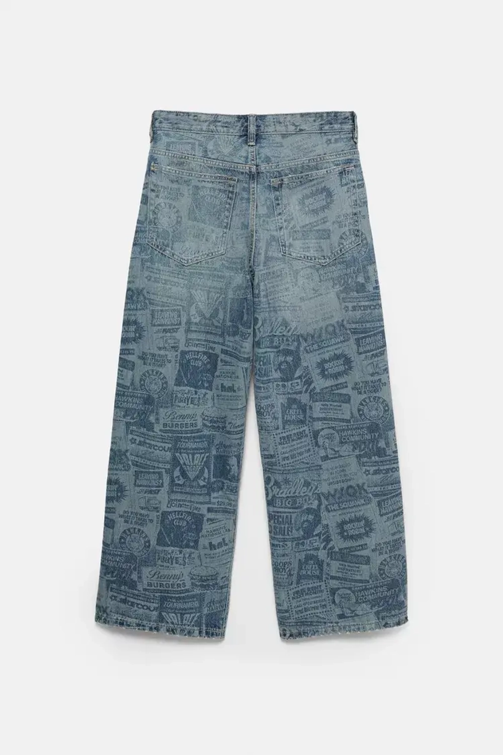 PULL&BEAR Джинсы широкого кроя "Stranger Things", синий