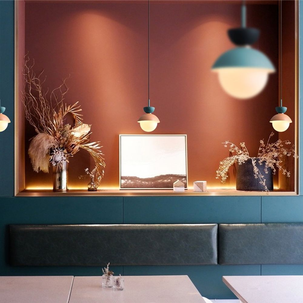 Подвесной Светильник Pompon Голубой - Розовый By Imperiumloft