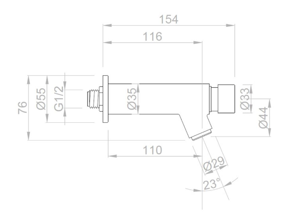 Смеситель Essentialtemp с таймером для установки на стену 6 л/мин. Nofer 07440.R