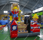 Надувной батут "Весёлая стройка" 12*4*6.6 м