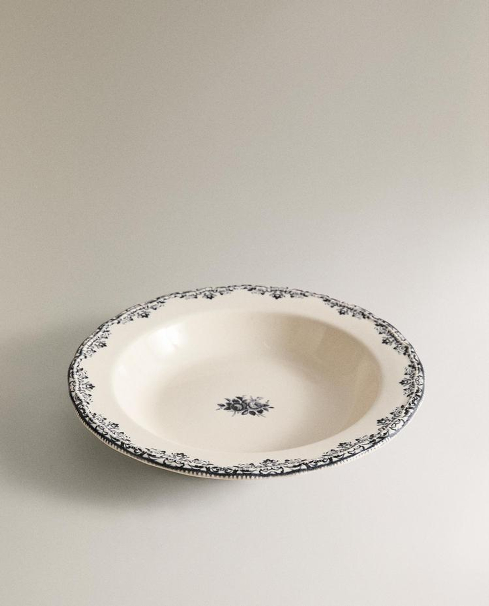 ZARA HOME ТАРЕЛКА ДЛЯ СУПА С РИСУНКОМ, СИНИЙ
