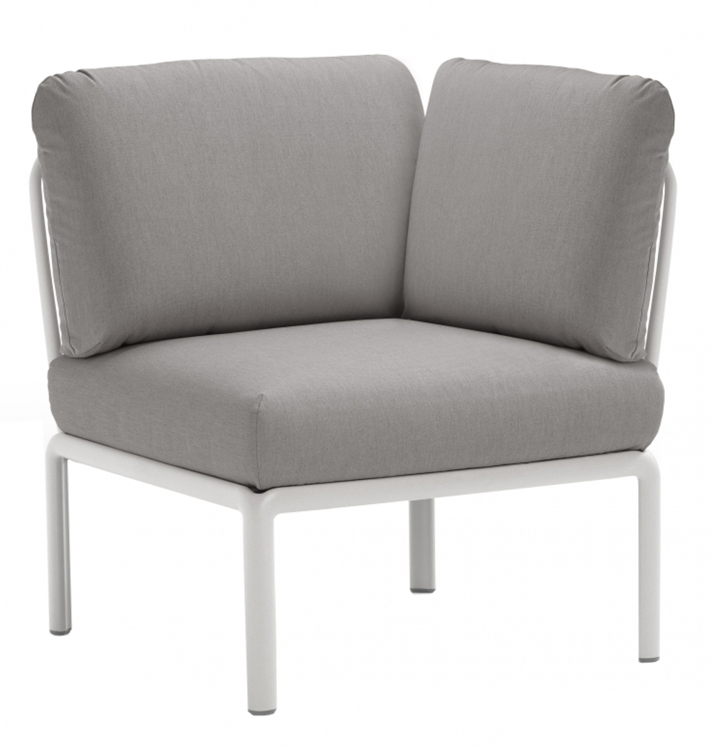 Модуль угловой пластиковый с подушками Nardi Komodo Elemento Angolo, белый, серый