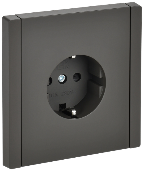 FORTE&PIANO Розетка 1-местная с заземлением с защитными шторками винтовое крепление 16А FP315 серый IEK