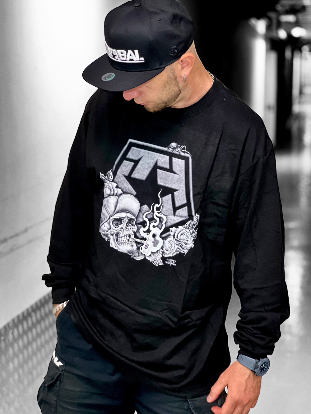 Лонгслив Tribal-Skull in Smoke