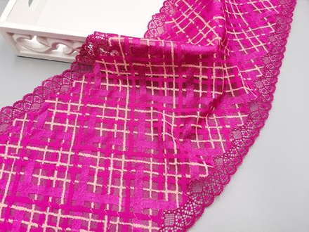 Эластичное кружево, Италия, 22см, фуксия, (Арт: EKI-014), м