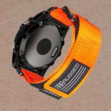 Нейлоновый ремешок Hemsut Rugged 26 мм для Garmin Fenix 7x 6x 5x, Tactix 7 Delta, Enduro 2, Instinct 2X быстросъемный (Оранжевый)