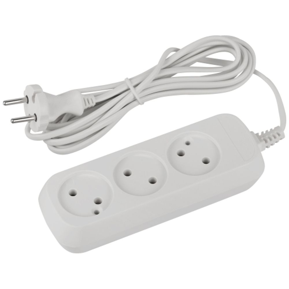 Удлинитель электрический ЭРА UDL-6-330 Greenline 3 розетки без заземления 3м ШВВП 2x0.75мм2