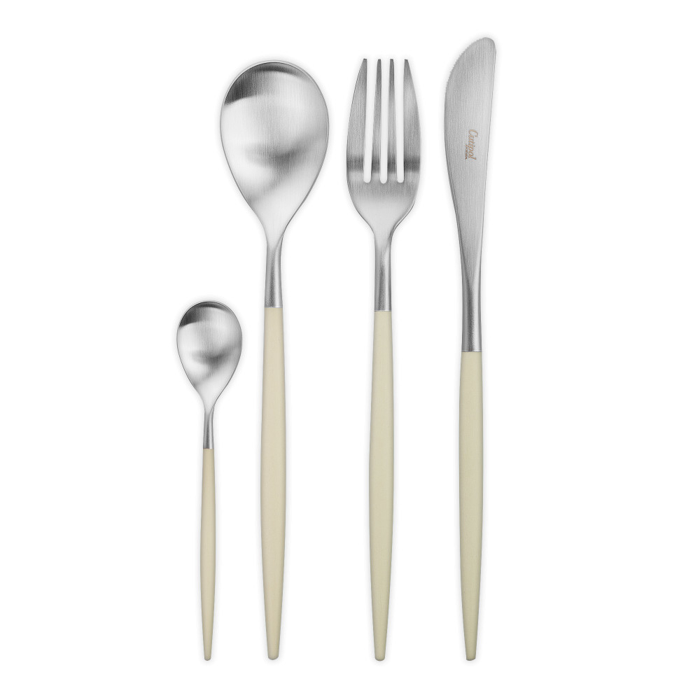 Набор столовых приборов на 6 персон 24 предмета Cutipol Mio matte ivory в подарочной упаковке