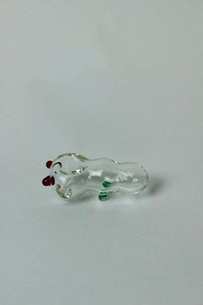 Трубка сувенирная-стекло ушки дутая прозрачная 6,5 см JX-10