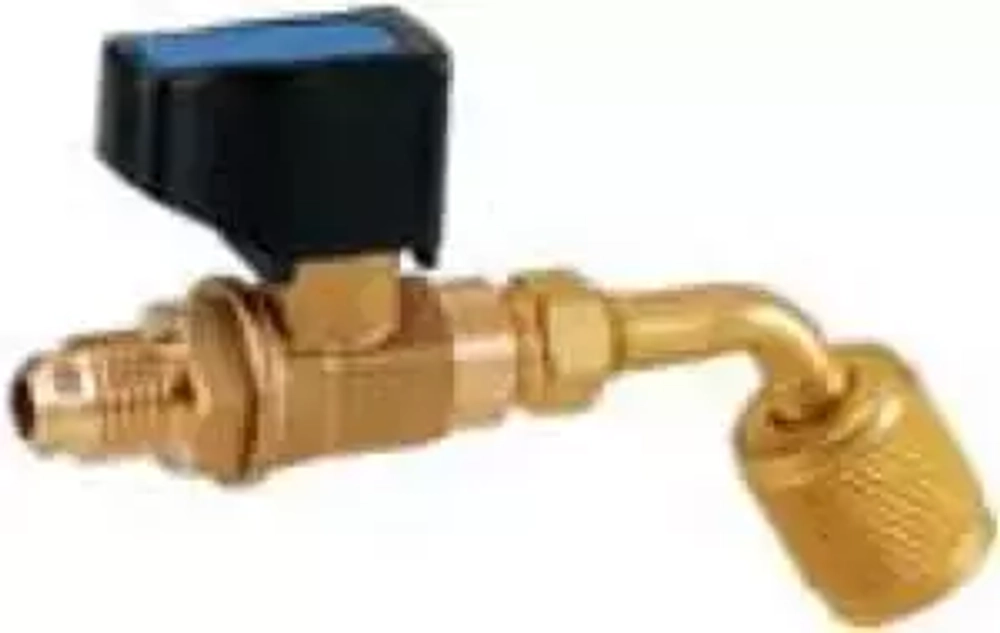 Вентиль-адаптер Value CV-02 (штуцер 1/4" х гайка 5/16" SAE; 45 градусов) (R22 x R410)
