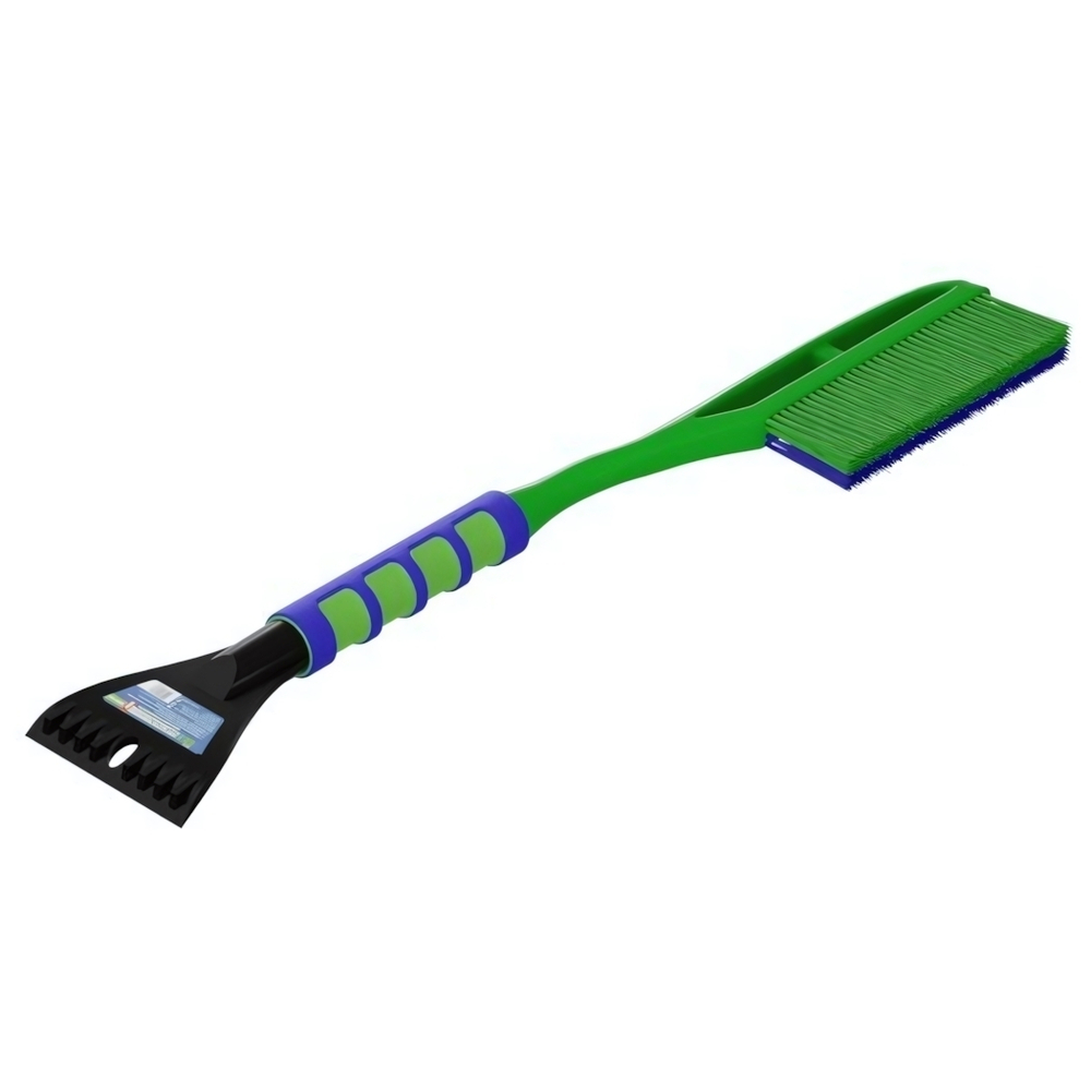 Щетка - сметка автомобильная с усиленным скребком, эргономичной рукояткой OKTAN, зеленая, L=635мм