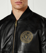 Кожаная куртка Versace Jeans Couture - черный(77GAVP06CPPS3)