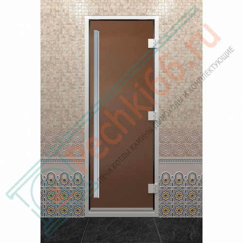 Стеклянная дверь DoorWood «Хамам Престиж Бронза матовая» 2100х900 мм в Кирове