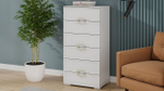 Комод для одежды с ящиками Белый холст/Белый Жемчуг 6 ящика 60х43х121 см