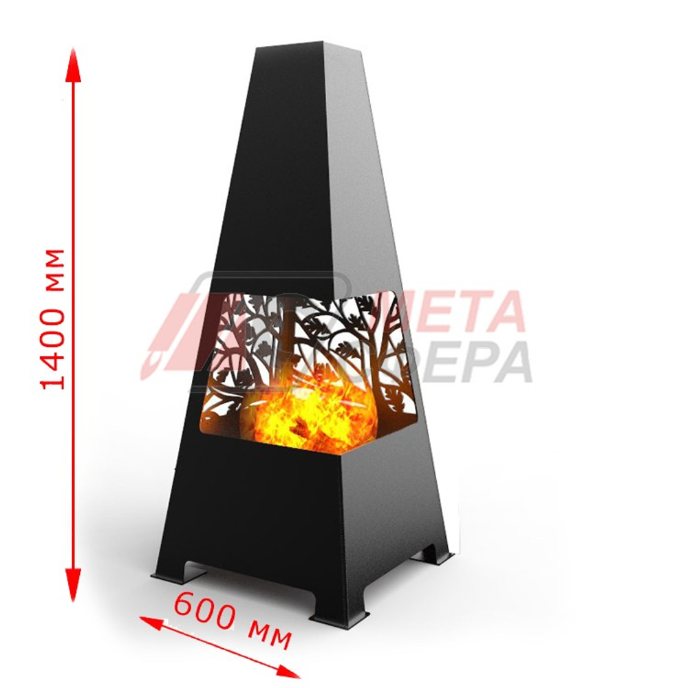 Уличный камин Ветви