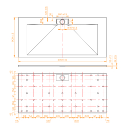 Душевой поддон прямоугольный RGW TKS-W Белый (900x2000)
