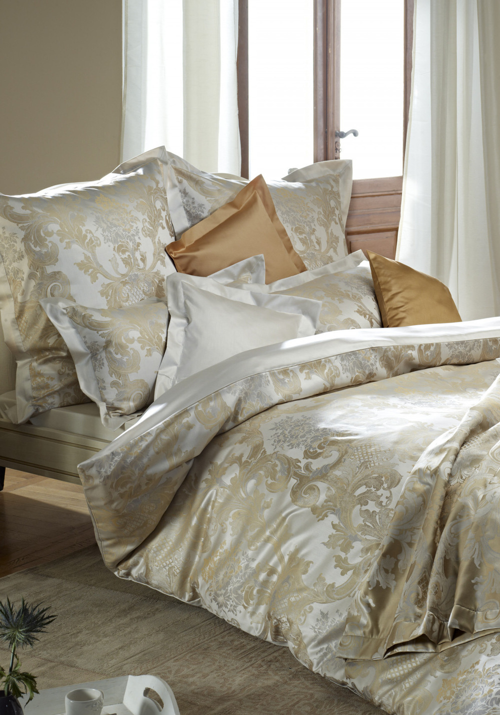 Постельное белье 2 спальное евро Curt Bauer Louis XIV 2476 antikgold золотистое