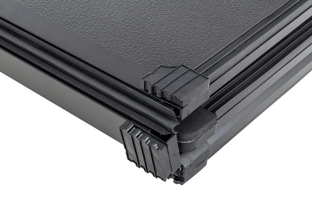 Крышка кузова для JAC T9, трёхсекционная 1580х1660/1640 мм, алюминиевая, черная РИФ