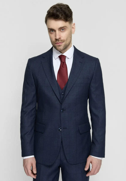 Мужской классический костюм тройка (темно-синий) Б8