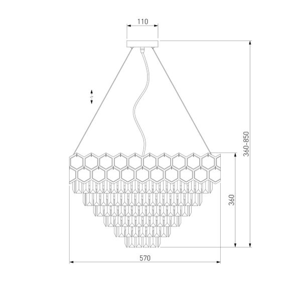 Подвесная люстра Eurosvet Ariana 10124/8 хром/прозрачный хрусталь Strotskis Smart