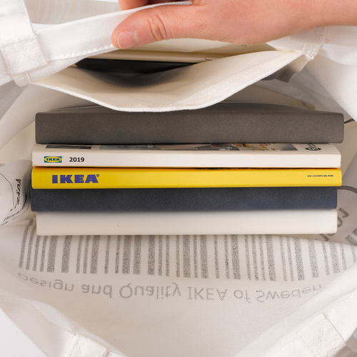 Шоппер IKEA EFTERTRADA (ЭФТЕРТРЭДА), Хлопок, Белый, 40x40 см