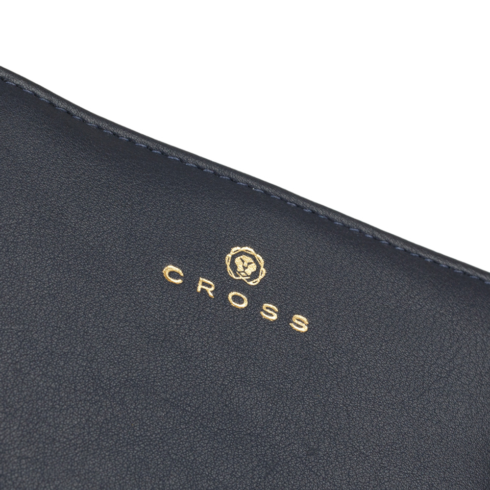 Женский кожаный компактный кошелёк 11х9,5х2см CROSS Monaco Navy AC898083_1-5