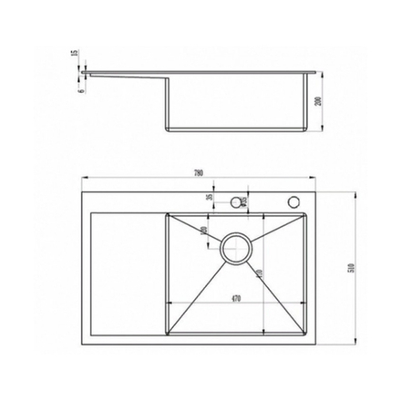 Мойка для кухни врезная Zorg RX-7851-R из нержавеющей стали, 780 x 520 мм