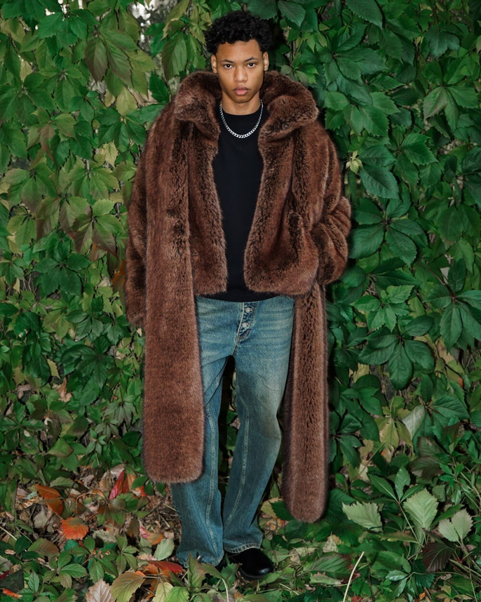 Укороченная шуба из экомеха