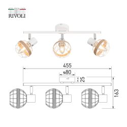 Светильник настенно-потолочный спот Rivoli Anselma 7034-703 3 x E14 40 Вт поворотный | Rivoli